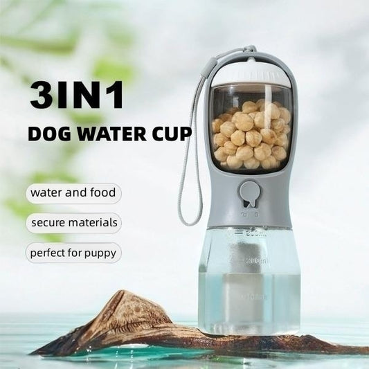 Fournitures pour animaux de compagnie Chien Tasse d'eau potable Sac à ordures Trois-en-un Portable Petites tasses multifonctionnelles pour animaux de compagnie
