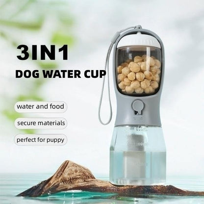 Fournitures pour animaux de compagnie Chien Tasse d'eau potable Sac à ordures Trois-en-un Portable Petites tasses multifonctionnelles pour animaux de compagnie