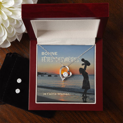 Collier + Boucles d'orielles Forever Love.